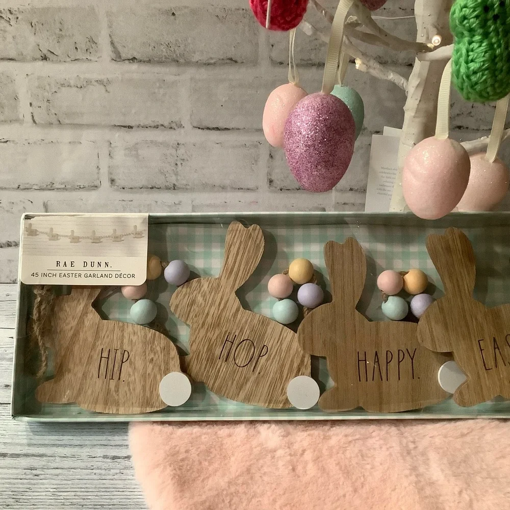 Rae Dunn Wood 45” Easter Bunny Garland